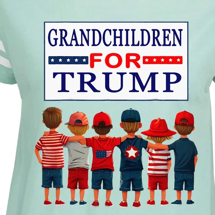 Grandchildren For Trump Vote For Grandpa Enza Ladies Jersey Football T-Shirt