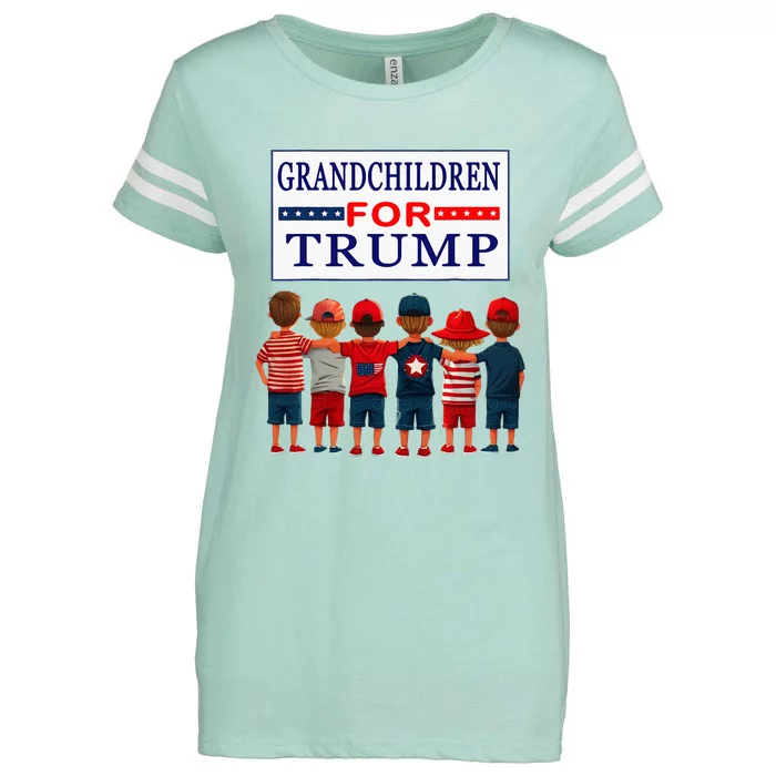 Grandchildren For Trump Vote For Grandpa Enza Ladies Jersey Football T-Shirt