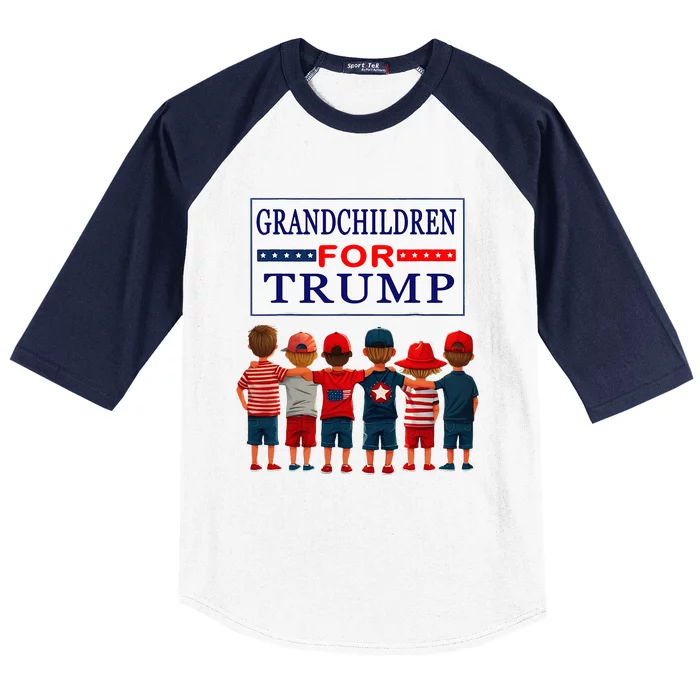 Grandchildren For Trump Vote For Grandpa Baseball Sleeve Shirt