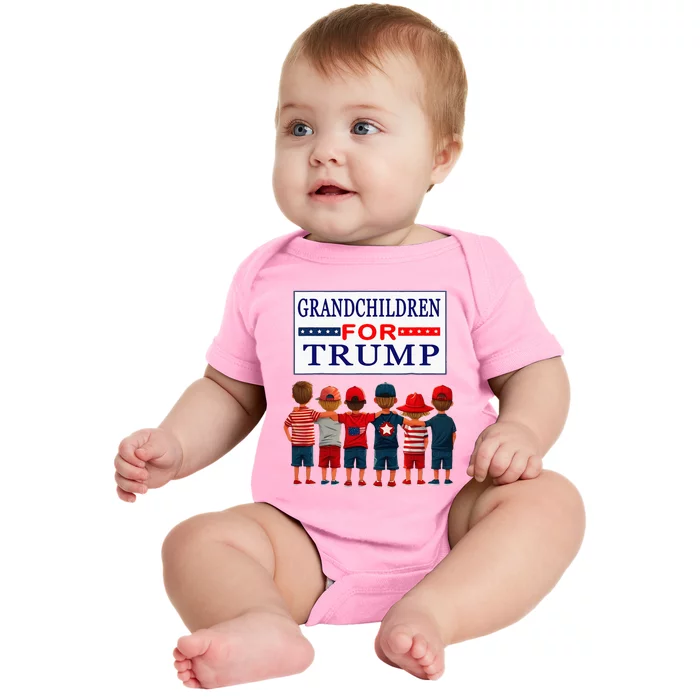 Grandchildren For Trump Vote For Grandpa Baby Bodysuit