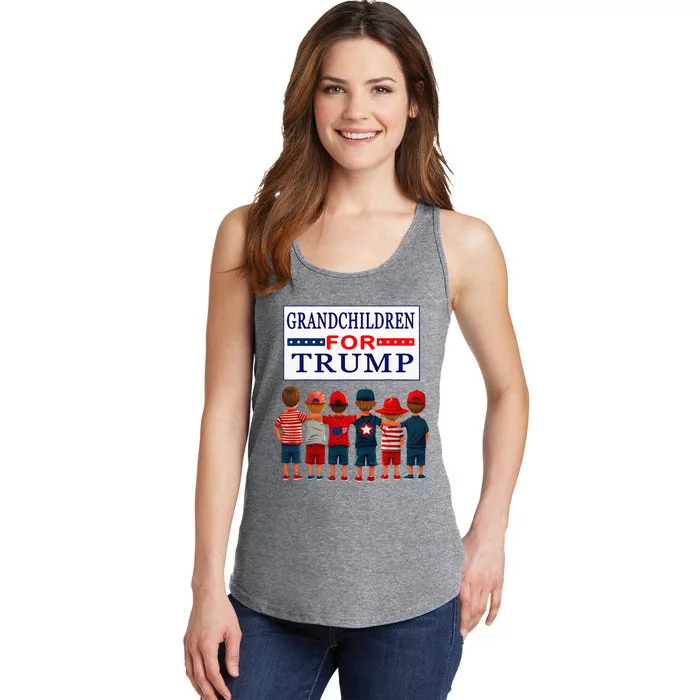 Grandchildren For Trump Vote For Grandpa Ladies Essential Tank