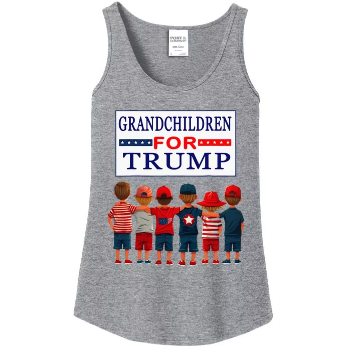 Grandchildren For Trump Vote For Grandpa Ladies Essential Tank