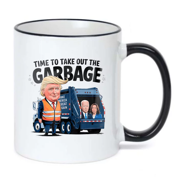 Garbage For Trump 2024 Funny Time To Take Out Garbage Biden Black Color Changing Mug