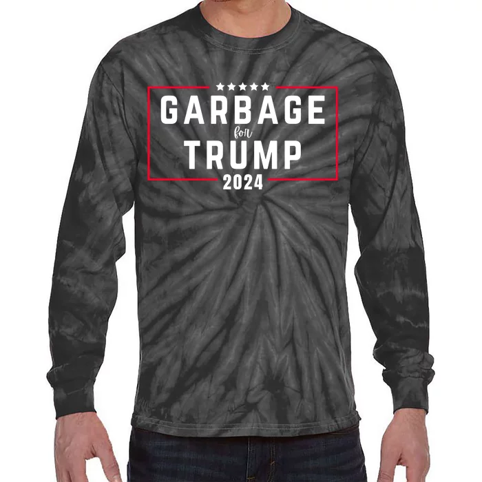 Garbage For Trump 2024 Tie-Dye Long Sleeve Shirt