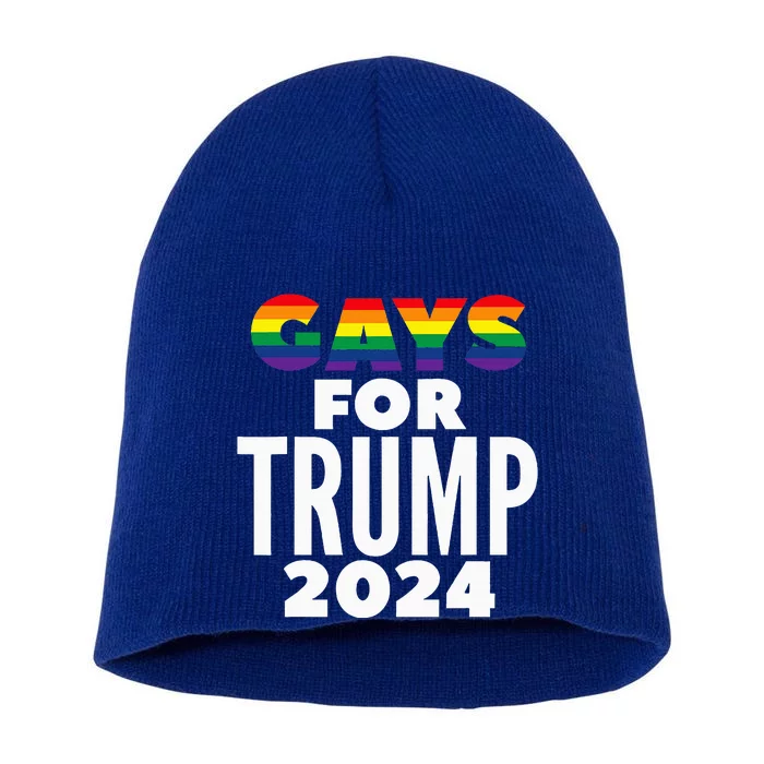 Gays For Trump 2024 Election Vote Short Acrylic Beanie