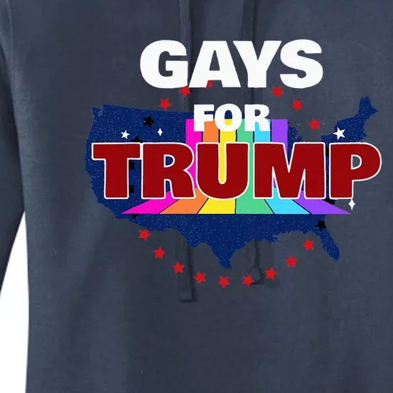 Gays For Trump 2024 Pro Reelect Donald Trump Women's Pullover Hoodie