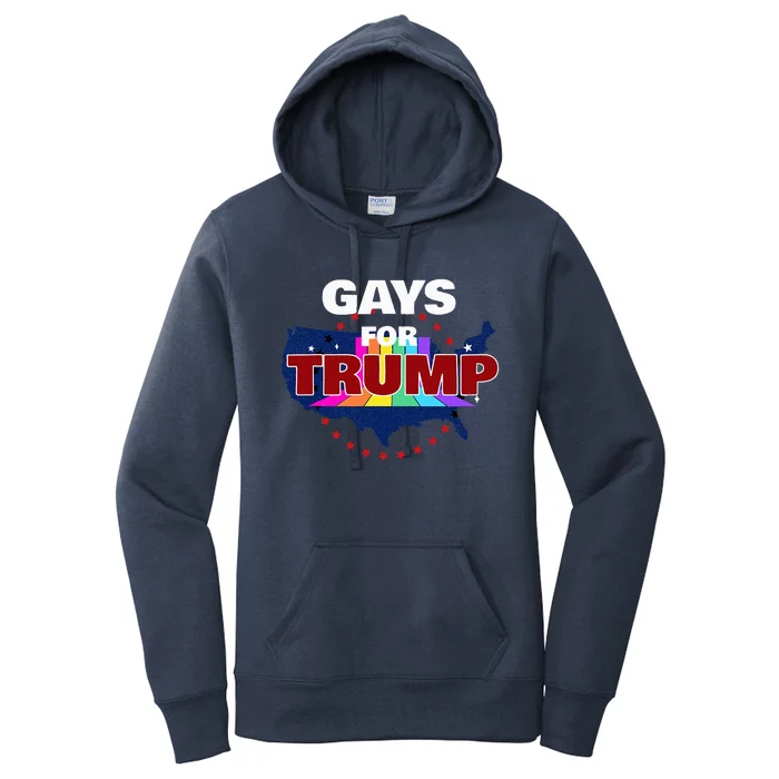 Gays For Trump 2024 Pro Reelect Donald Trump Women's Pullover Hoodie