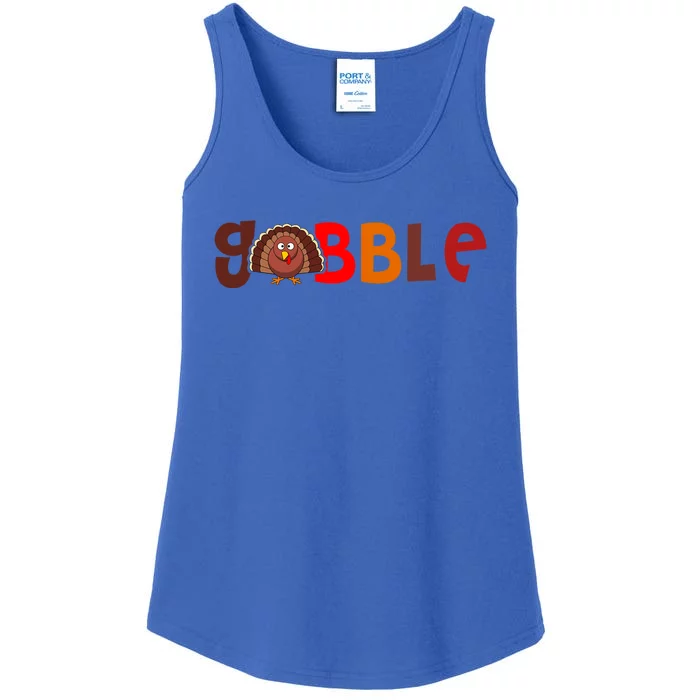 Gobble Funny Thanksgiving Gift Ladies Essential Tank