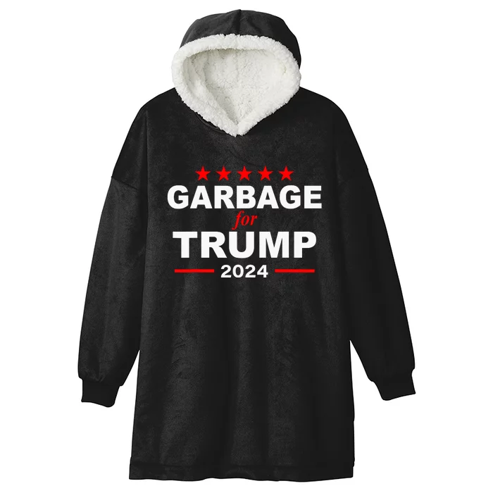 Garbage For Trump 2024 Hooded Wearable Blanket