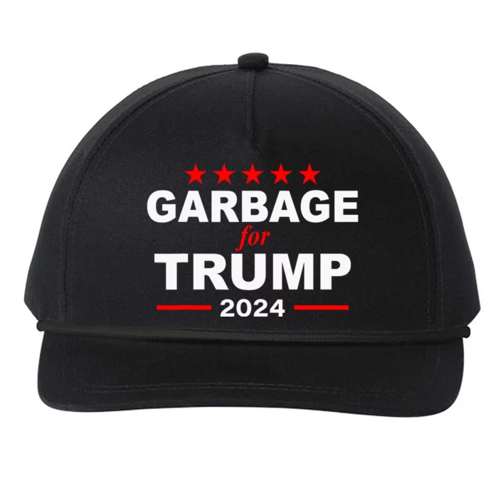 Garbage For Trump 2024 Snapback Five-Panel Rope Hat