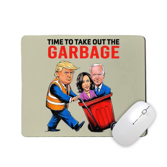 Garbage For Trump 2024 Funny Time To Take Out Garbage Biden Mousepad