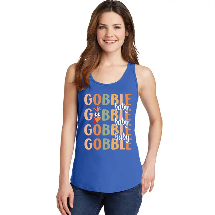 Gobble Funny Thanksgiving Turkey Gift Ladies Essential Tank