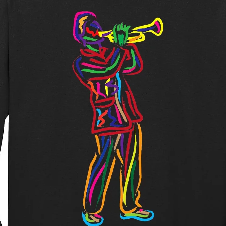 Gifts For Trumpeter Jazz Music Musician Trumpet Tall Long Sleeve T-Shirt