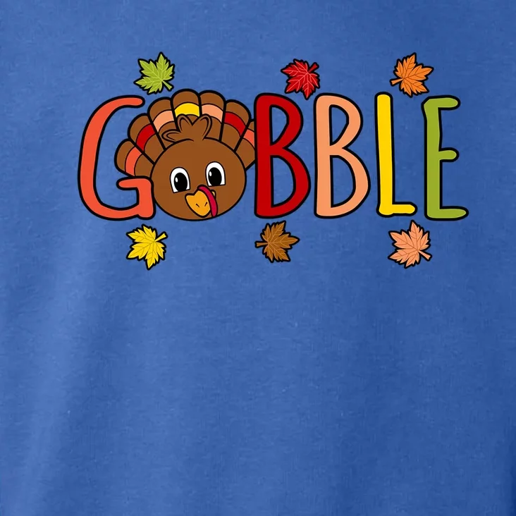 Gobble Funny Turkey Thanksgiving Family Graphic Great Gift Toddler Hoodie