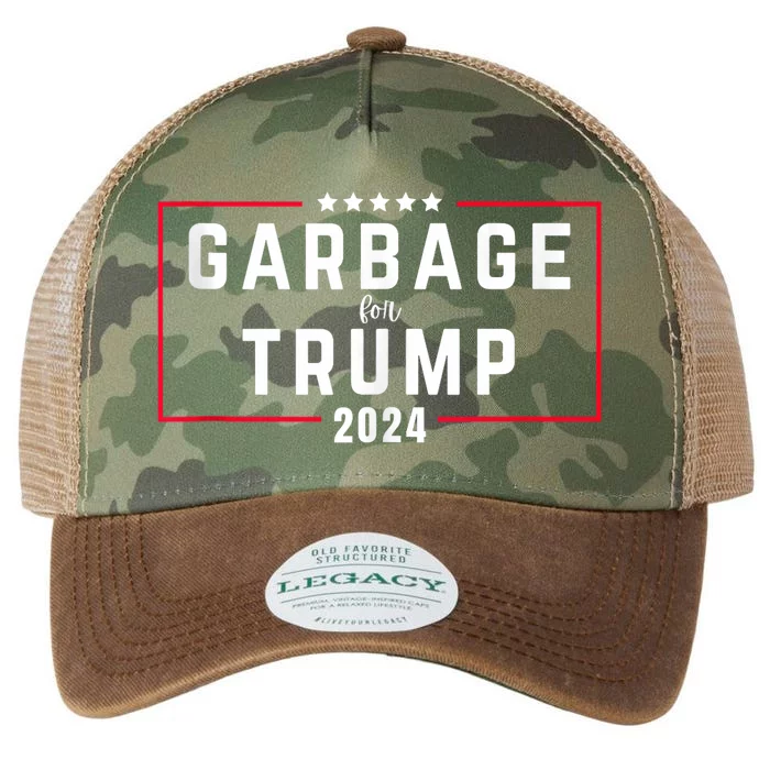 Garbage For Trump 2024 Legacy Tie Dye Trucker Hat