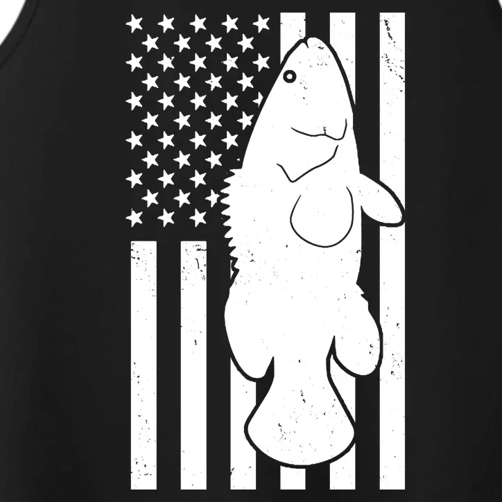 Grouper Fishing USA Flag Performance Tank