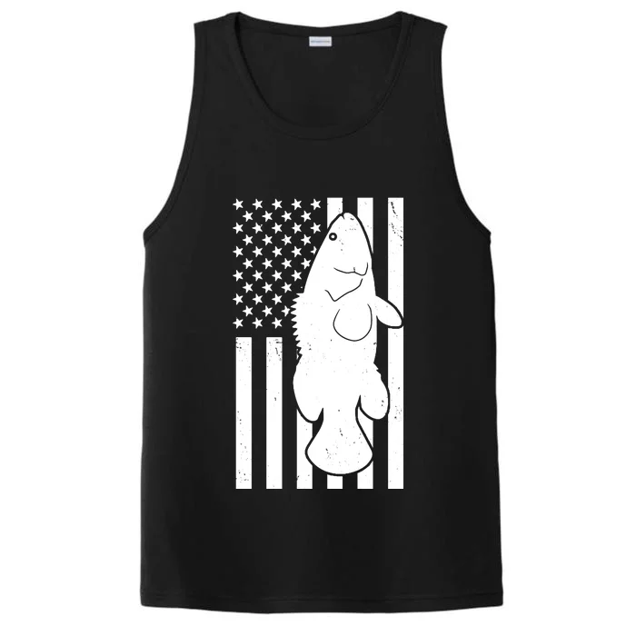 Grouper Fishing USA Flag Performance Tank