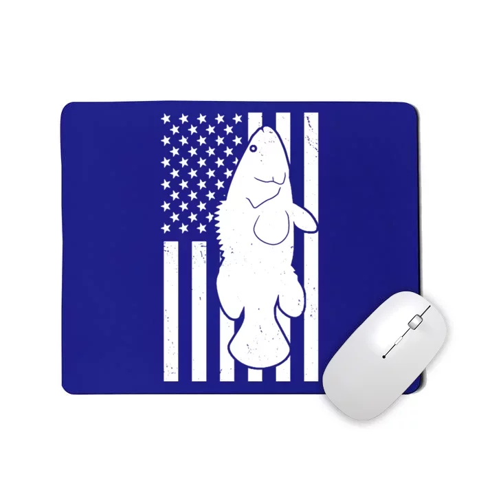 Grouper Fishing USA Flag Mousepad