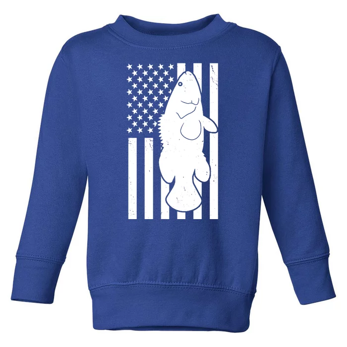 Grouper Fishing USA Flag Toddler Sweatshirt