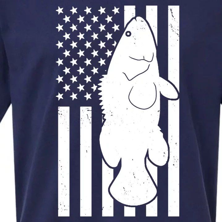 Grouper Fishing USA Flag Sueded Cloud Jersey T-Shirt