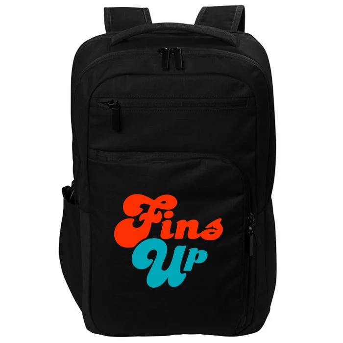 Groovy Fins Up Dolphins Gift For Miami Sport Fan Impact Tech Backpack