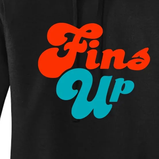 Groovy Fins Up Dolphins Gift For Miami Sport Fan Women's Pullover Hoodie