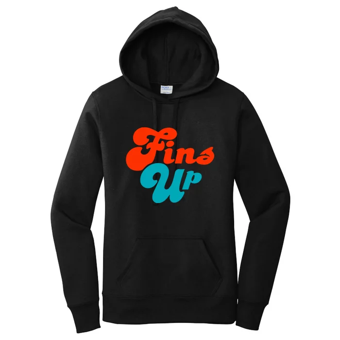 Groovy Fins Up Dolphins Gift For Miami Sport Fan Women's Pullover Hoodie