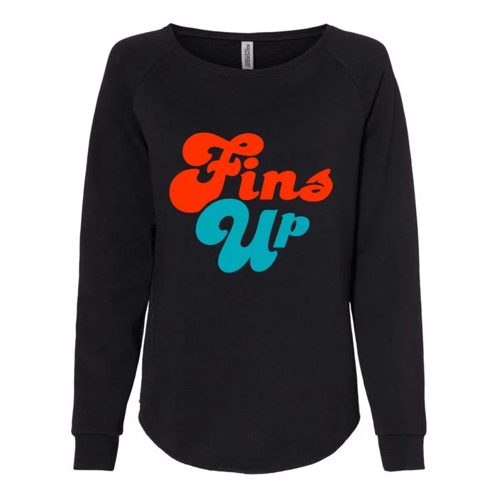 Groovy Fins Up Dolphins Gift For Miami Sport Fan Womens California Wash Sweatshirt