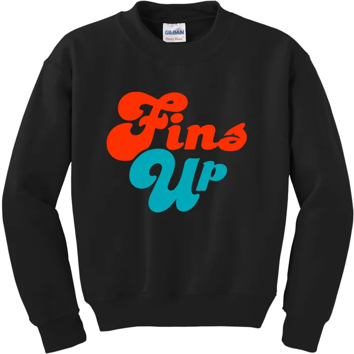 Groovy Fins Up Dolphins Gift For Miami Sport Fan Kids Sweatshirt