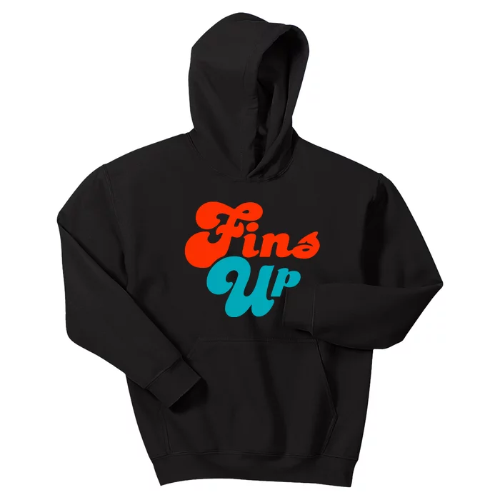 Groovy Fins Up Dolphins Gift For Miami Sport Fan Kids Hoodie