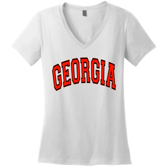 Georgia Football UGA Champion Championship Lover Women's V-Neck T-Shirt