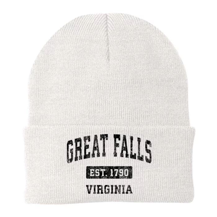 Great Falls Virginia Va Vintage Sports Established Knit Cap Winter Beanie