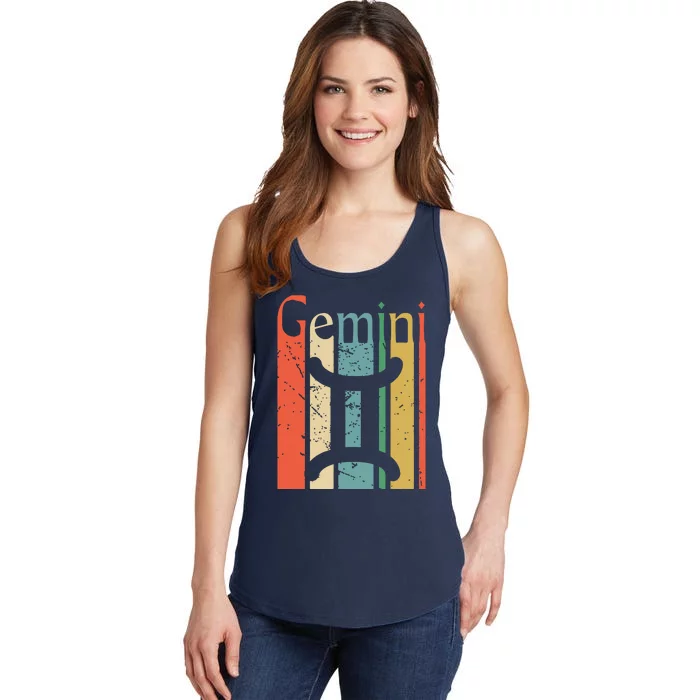 Gemini Funny Vintage Style Gemini Zodiac Ladies Essential Tank