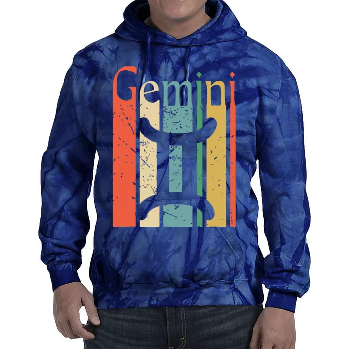 Gemini Funny Vintage Style Gemini Zodiac Tie Dye Hoodie