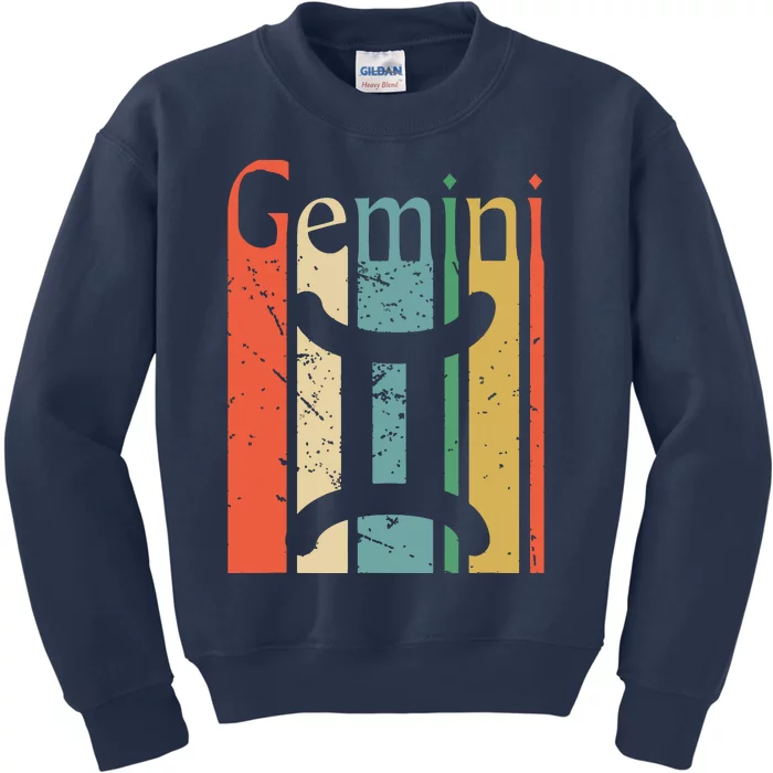 Gemini Funny Vintage Style Gemini Zodiac Kids Sweatshirt