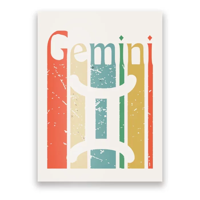 Gemini Funny Vintage Style Gemini Zodiac Poster