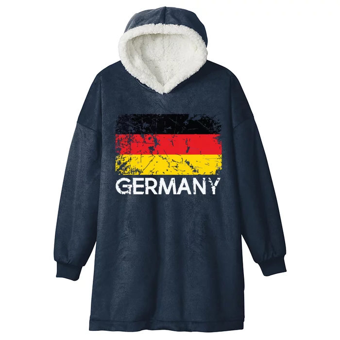 German Flag Vintage Made In Germany Gift Hooded Wearable Blanket