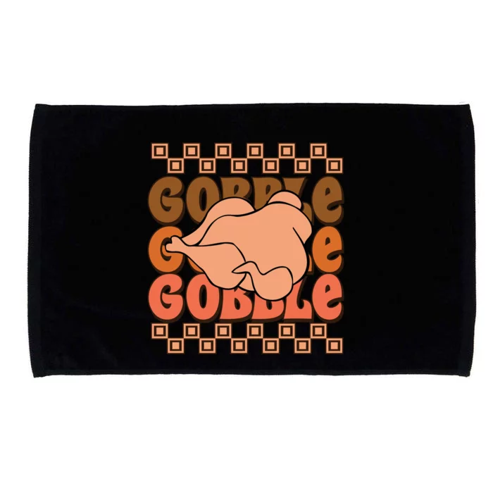 Gobble Fall Vibes Autumn Season Thanksgiving Pumpkin Spice Funny Microfiber Hand Towel