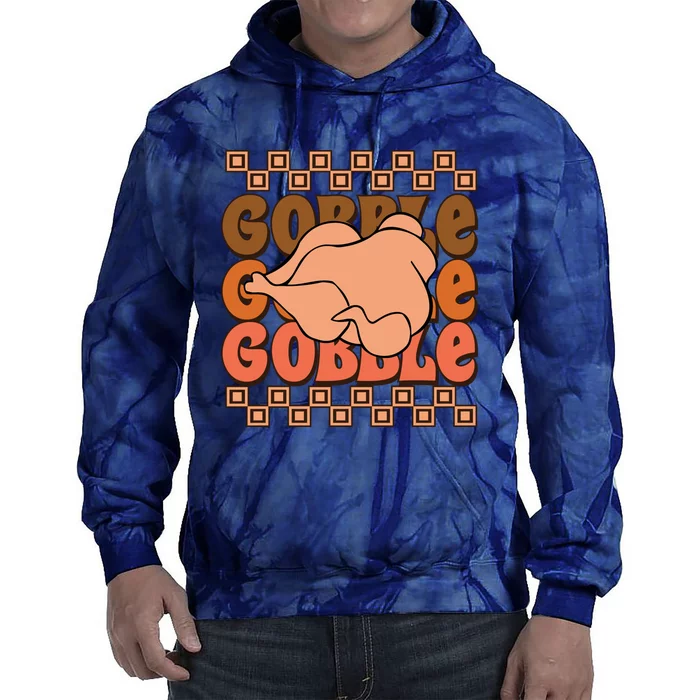 Gobble Fall Vibes Autumn Season Thanksgiving Pumpkin Spice Funny Tie Dye Hoodie