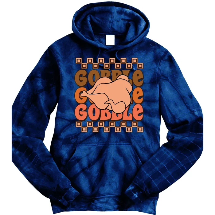 Gobble Fall Vibes Autumn Season Thanksgiving Pumpkin Spice Funny Tie Dye Hoodie