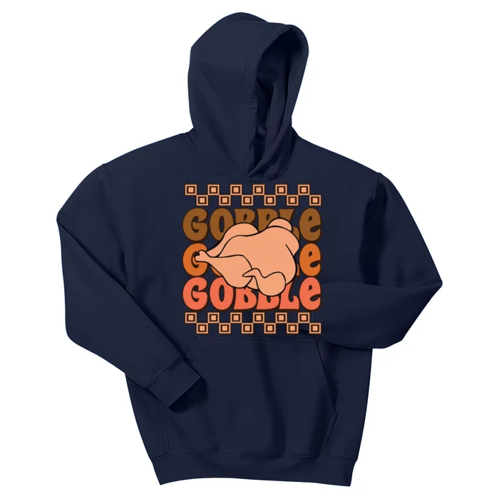 Gobble Fall Vibes Autumn Season Thanksgiving Pumpkin Spice Funny Kids Hoodie