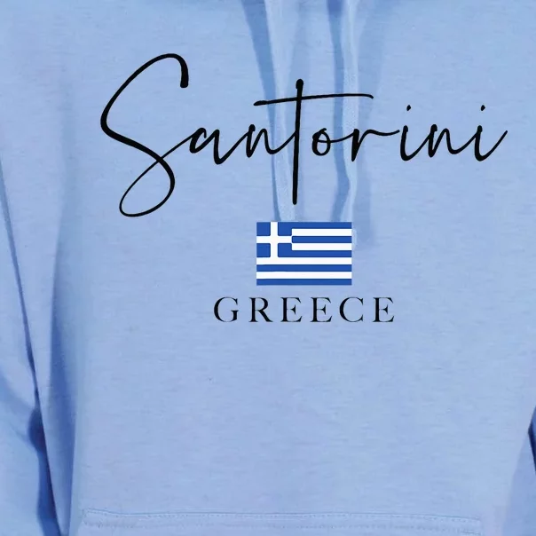 Greece Flag Vacation Island Santorini Unisex Surf Hoodie