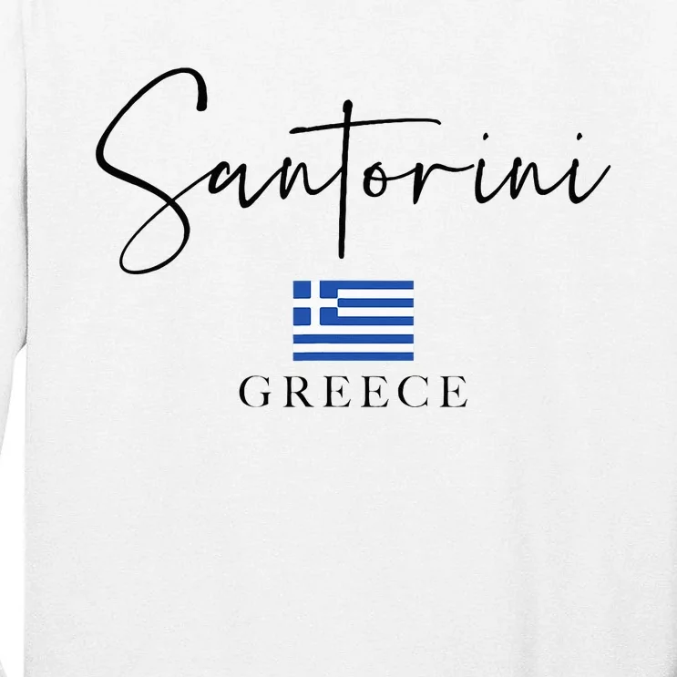 Greece Flag Vacation Island Santorini Tall Long Sleeve T-Shirt