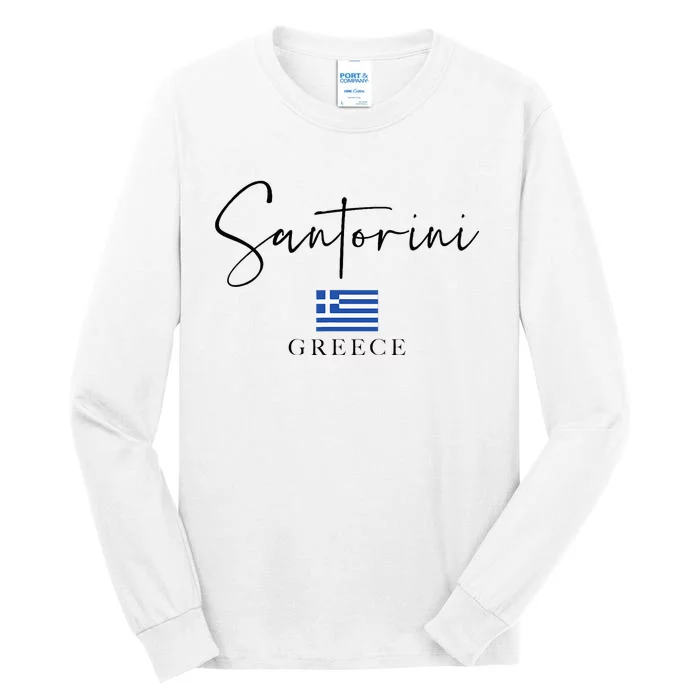 Greece Flag Vacation Island Santorini Tall Long Sleeve T-Shirt