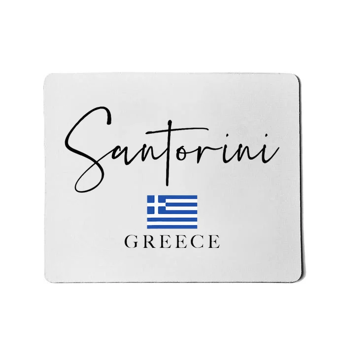 Greece Flag Vacation Island Santorini Mousepad