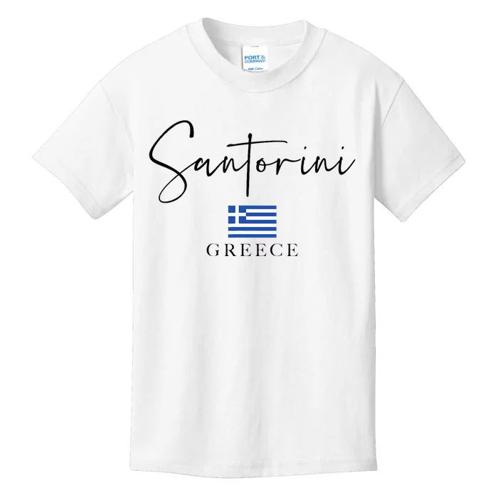 Greece Flag Vacation Island Santorini Kids T-Shirt