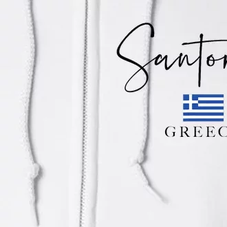 Greece Flag Vacation Island Santorini Full Zip Hoodie