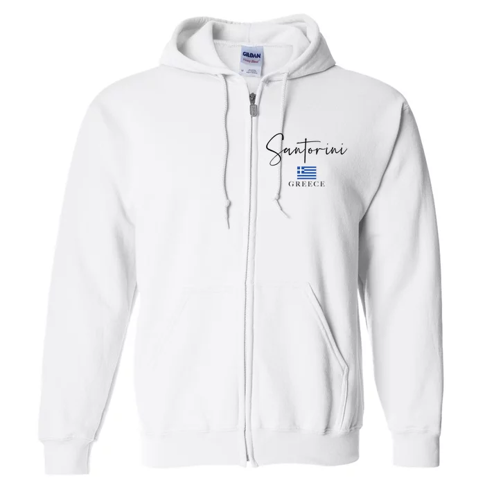 Greece Flag Vacation Island Santorini Full Zip Hoodie