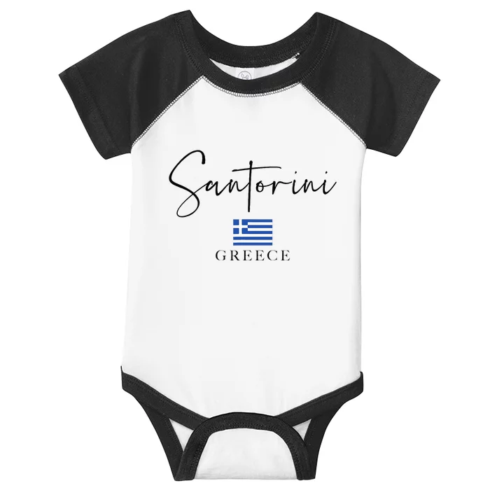 Greece Flag Vacation Island Santorini Infant Baby Jersey Bodysuit