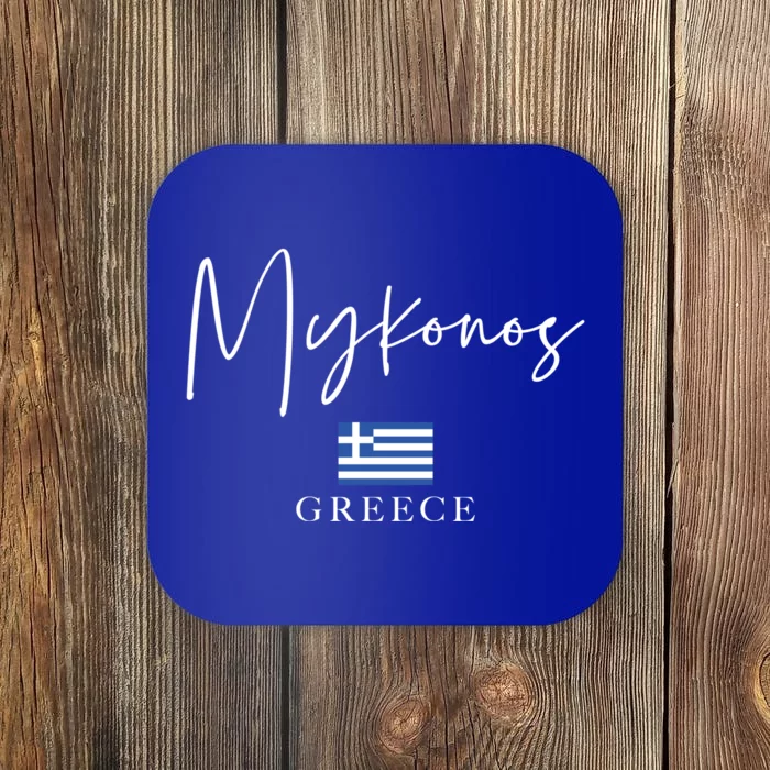 Greece Flag Vacation Island Mykonos Cool Gift Coaster